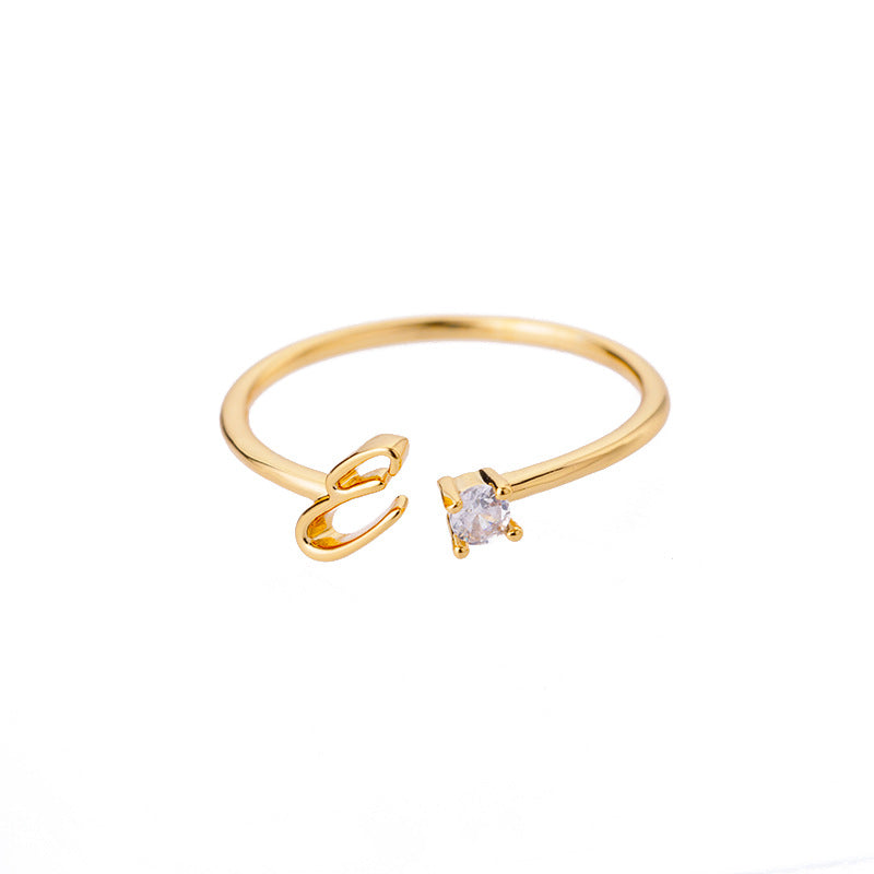26 letter neutral ring creative finger ring