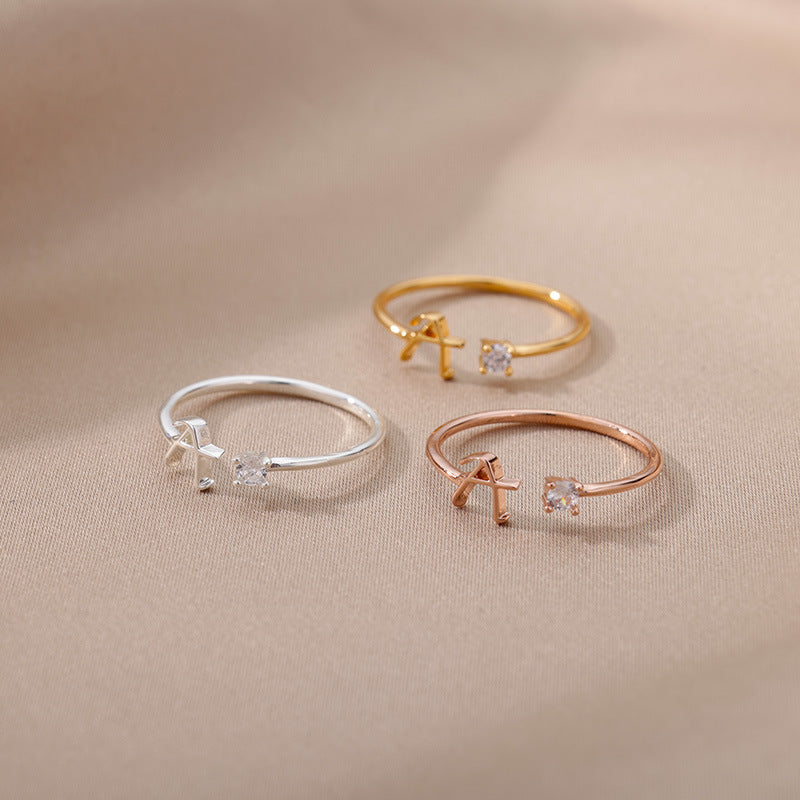 26 letter neutral ring creative finger ring