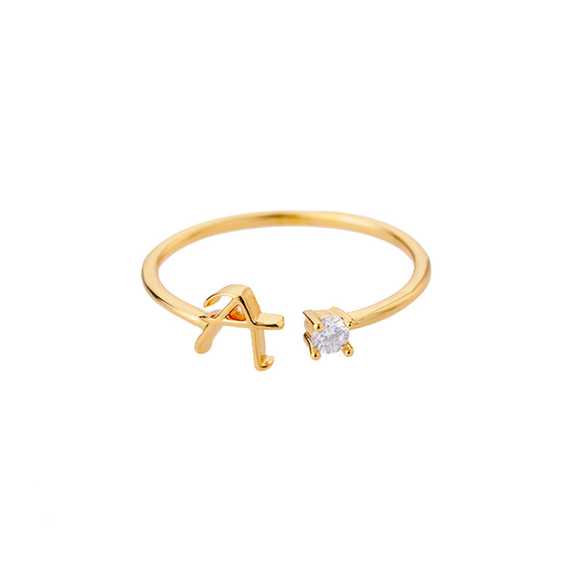 26 letter neutral ring creative finger ring