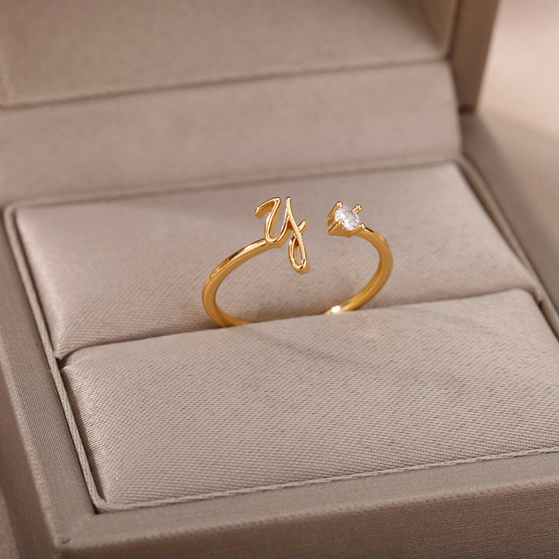 26 letter neutral ring creative finger ring