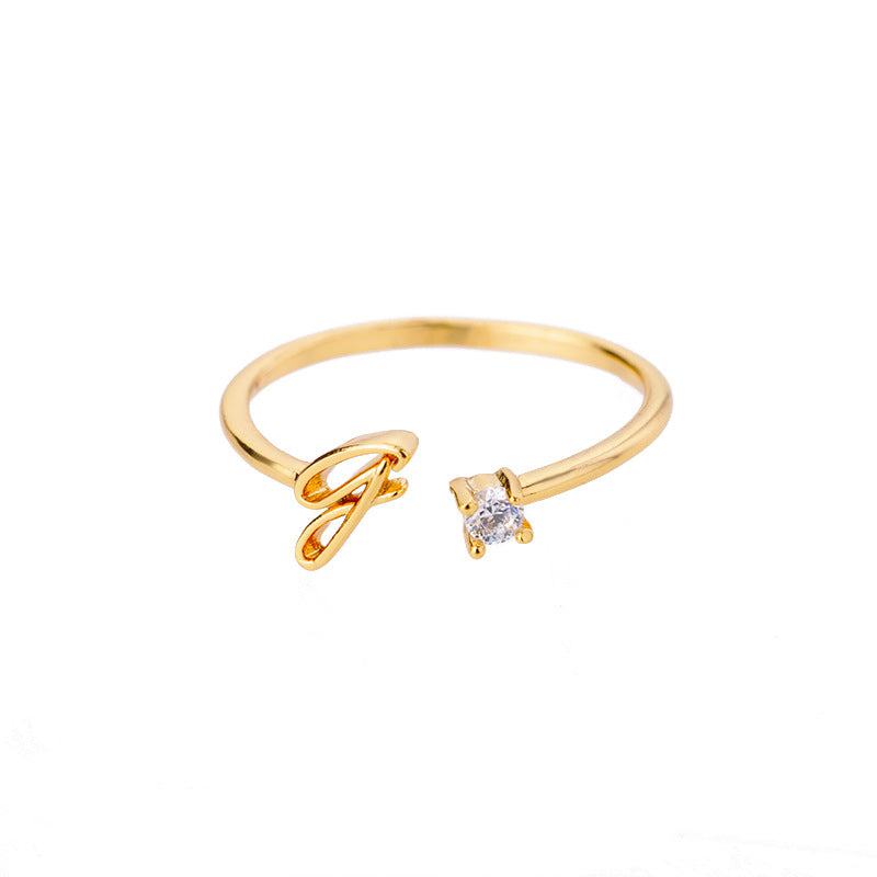 26 letter neutral ring creative finger ring