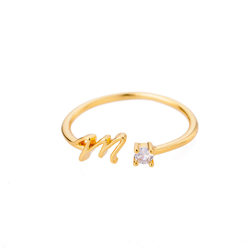 26 letter neutral ring creative finger ring