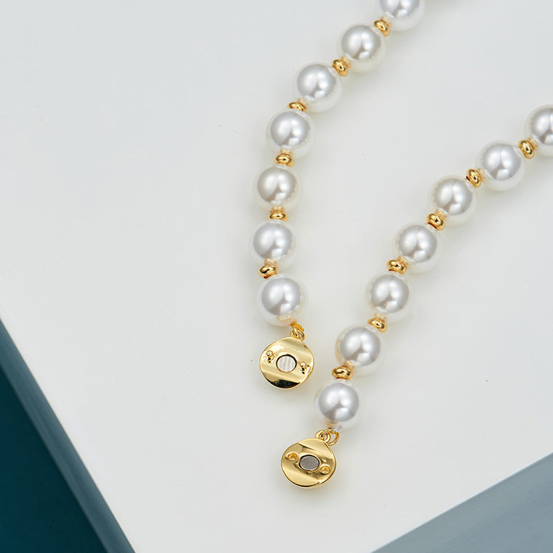 Fashionable retro style jewelry garden necklace women's jewelry flower pendant swallow beetle buckle pearl collarbone chain