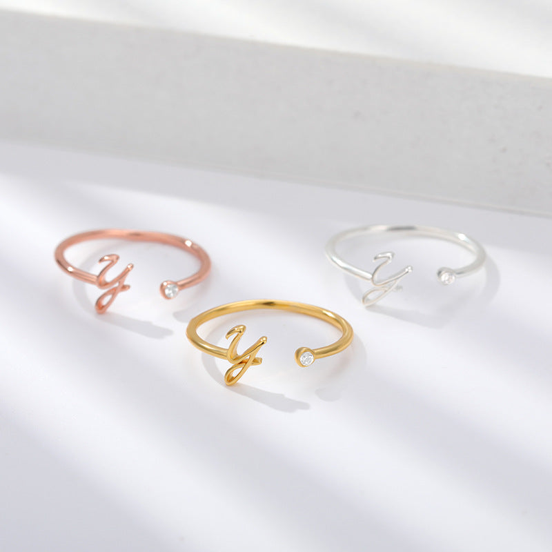 26 letter neutral ring creative finger ring