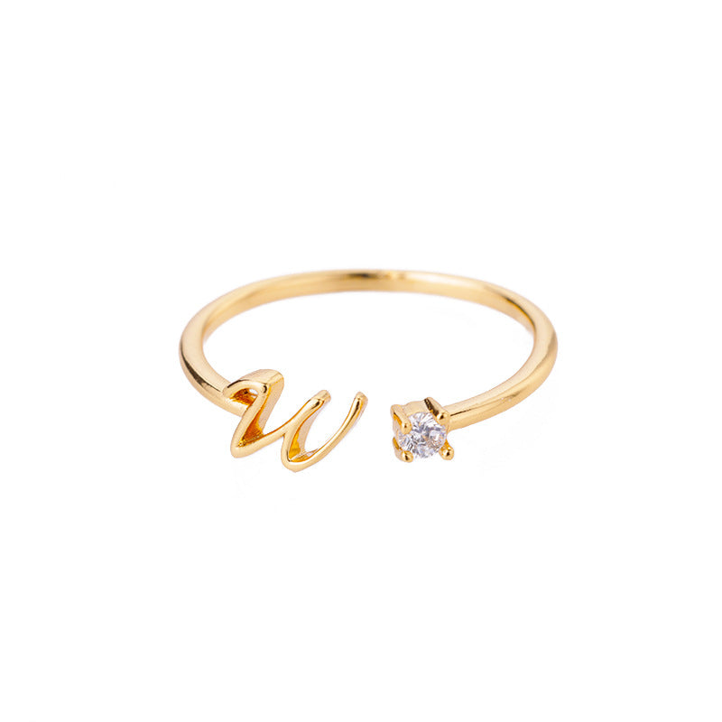 26 letter neutral ring creative finger ring