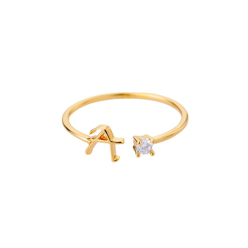 26 letter neutral ring creative finger ring
