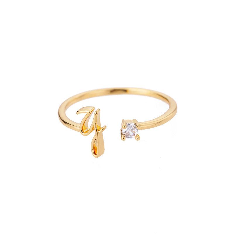 26 letter neutral ring creative finger ring