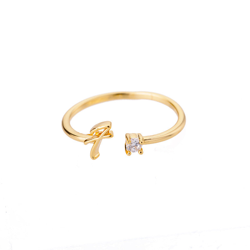 26 letter neutral ring creative finger ring