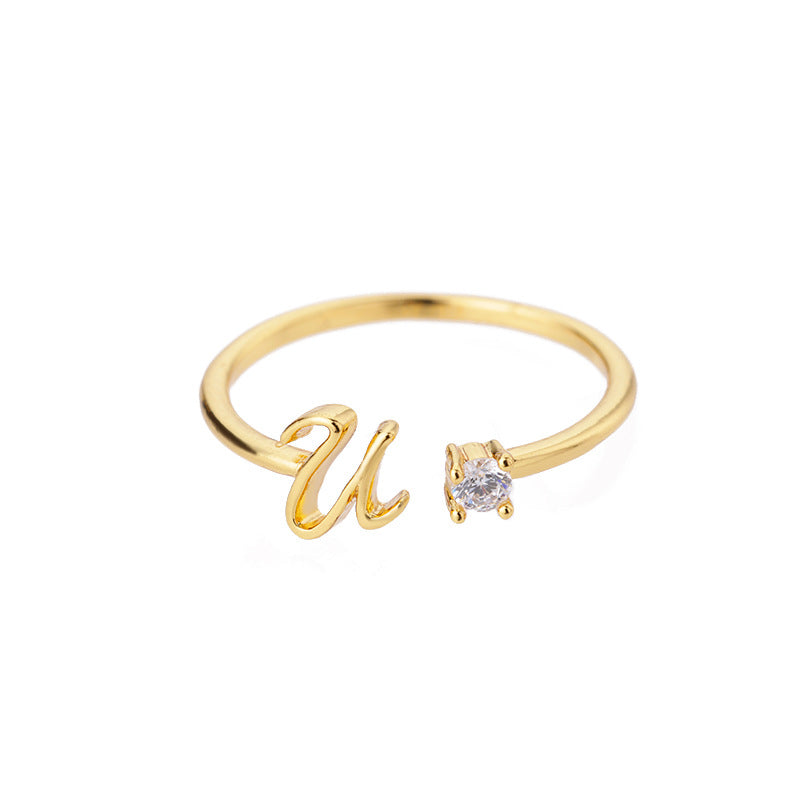 26 letter neutral ring creative finger ring