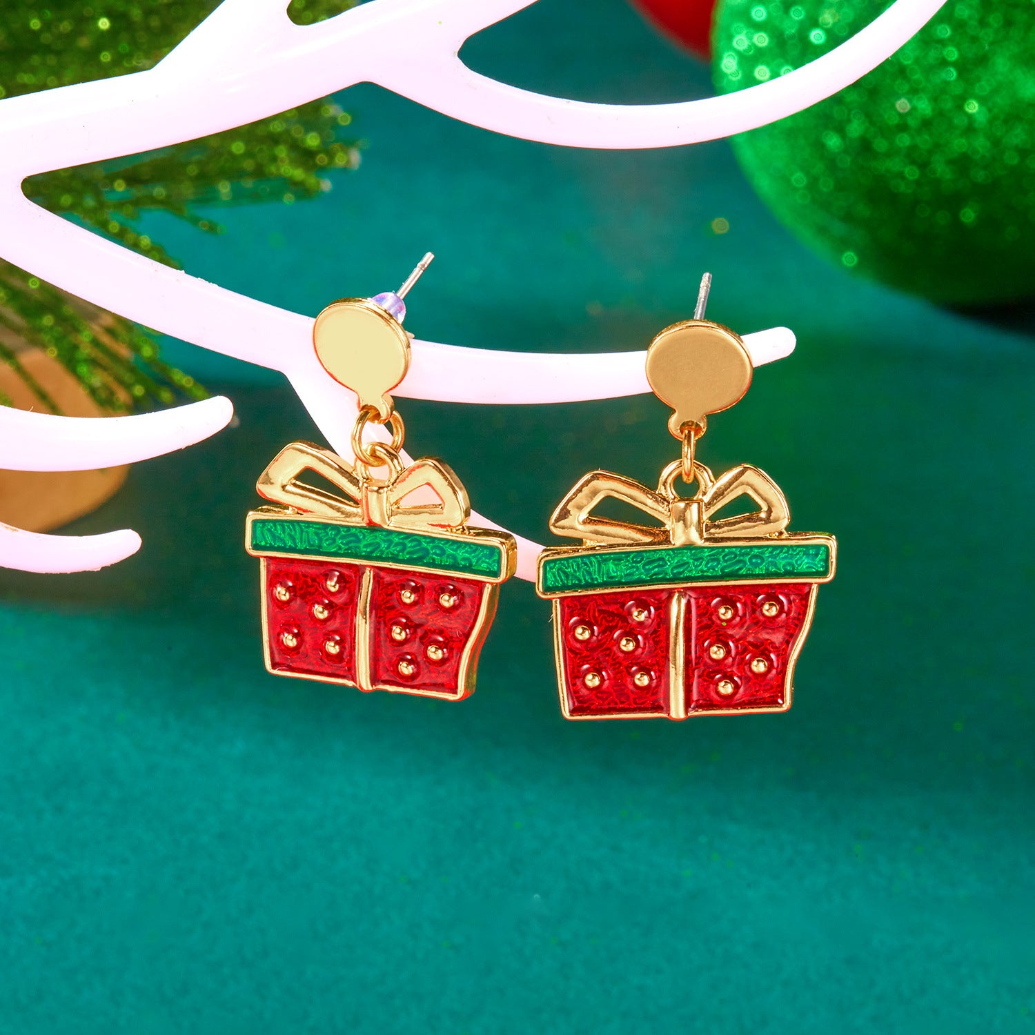 Style Christmas Necklace Gift Set, Santa Claus &amp; Christmas Tree Pendant, Cute Cartoon Holiday Jewelry, Neck and Wrist Accessories