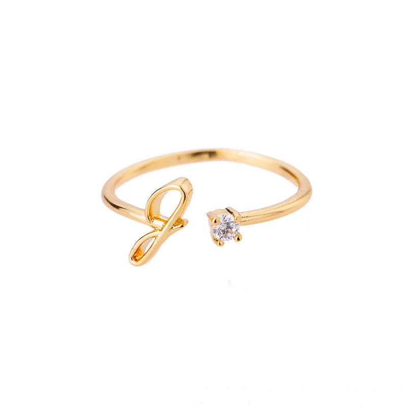 26 letter neutral ring creative finger ring