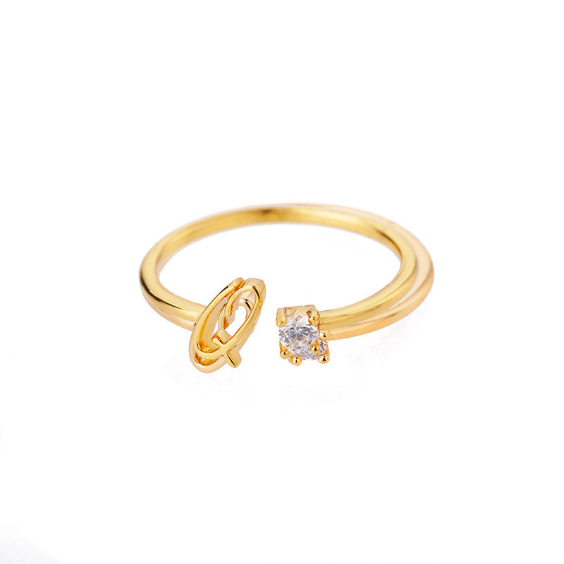 26 letter neutral ring creative finger ring