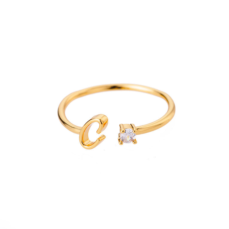 26 letter neutral ring creative finger ring