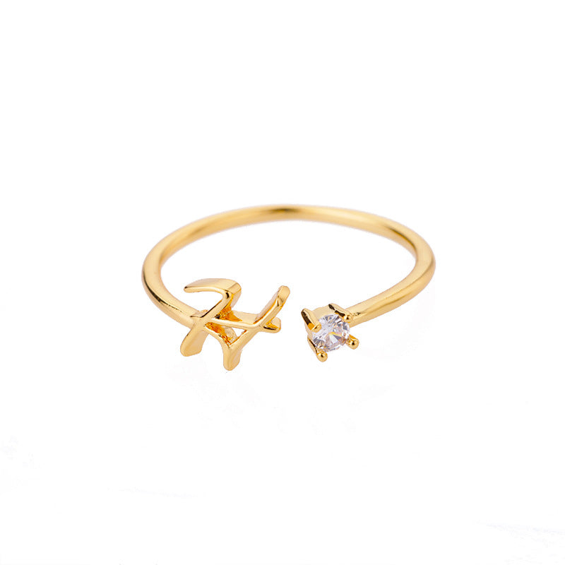 26 letter neutral ring creative finger ring