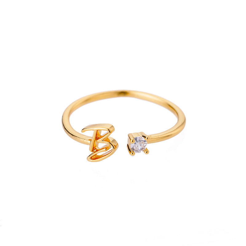 26 letter neutral ring creative finger ring