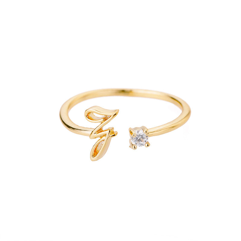 26 letter neutral ring creative finger ring