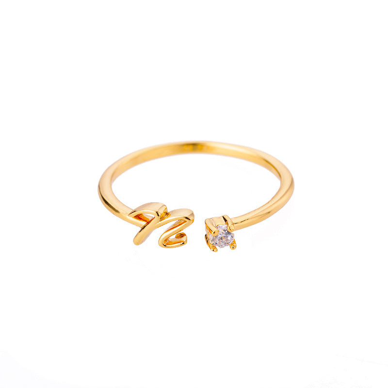26 letter neutral ring creative finger ring