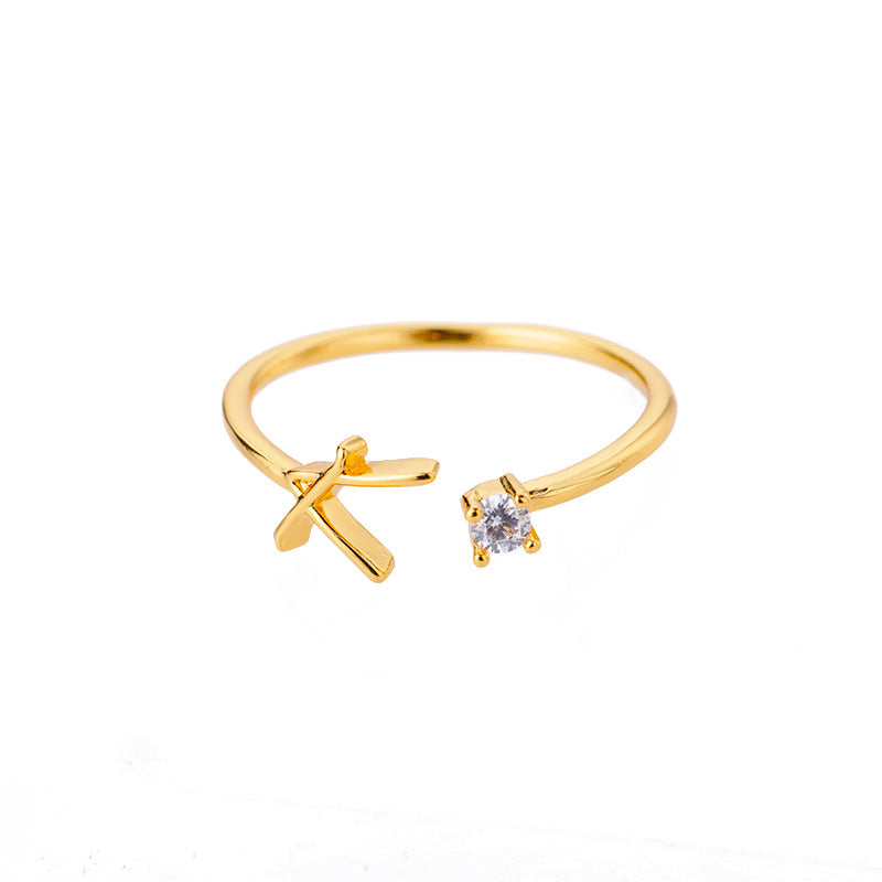 26 letter neutral ring creative finger ring