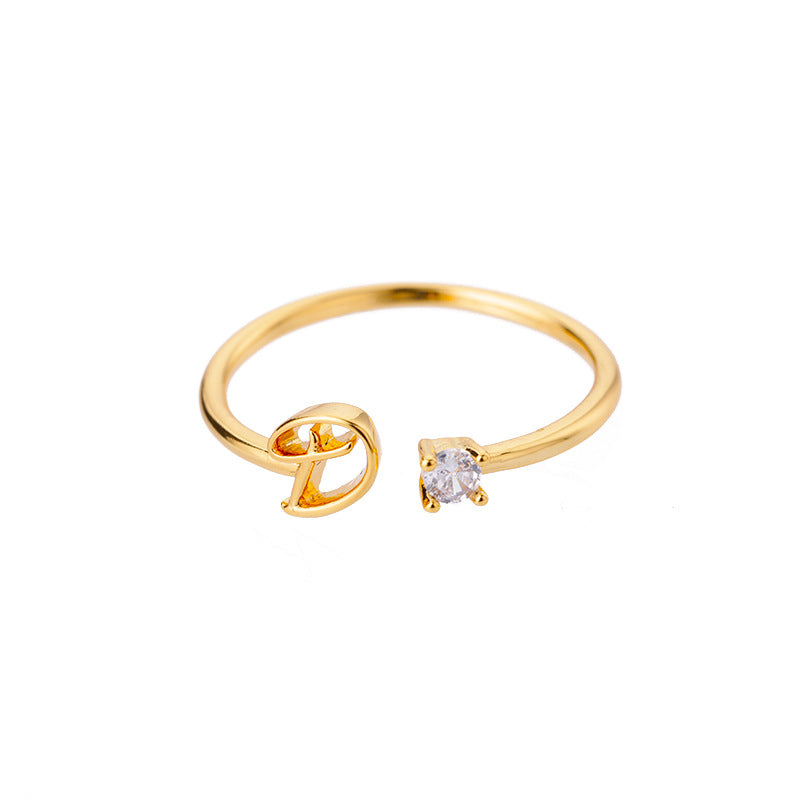 26 letter neutral ring creative finger ring