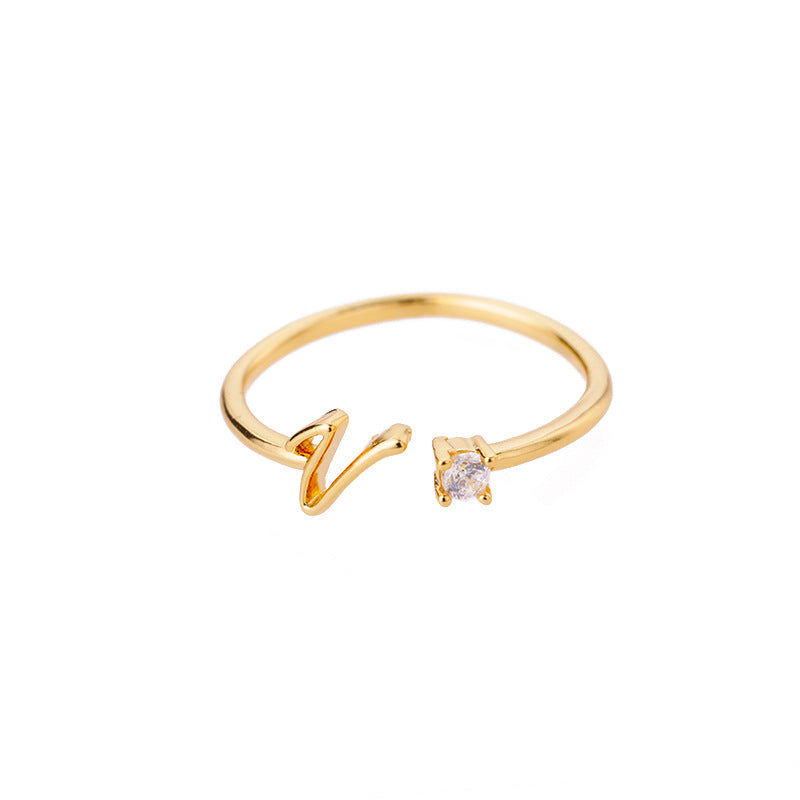 26 letter neutral ring creative finger ring