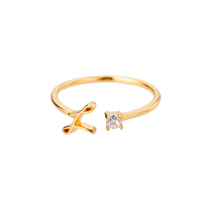 26 letter neutral ring creative finger ring