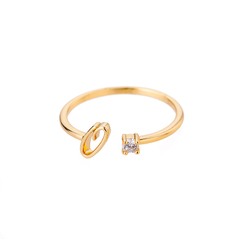 26 letter neutral ring creative finger ring